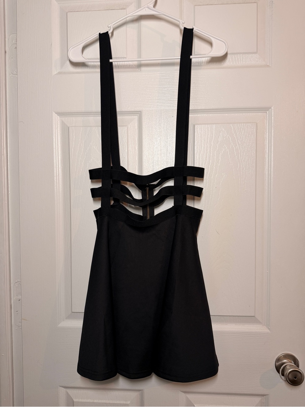 Urban Coco Black Strappy Dress with Gold Zipper
